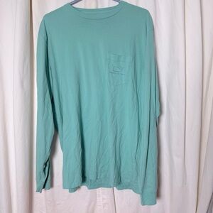 Vineyard Vines VTG Men's Sz L  L/S 100% Cotton Turquoise Tee
